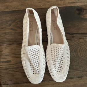 Schutz Alita new without box woven flats white 8.5